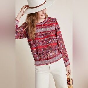 Anthropologie Ranna Gill Wyatt Smocked Blouse